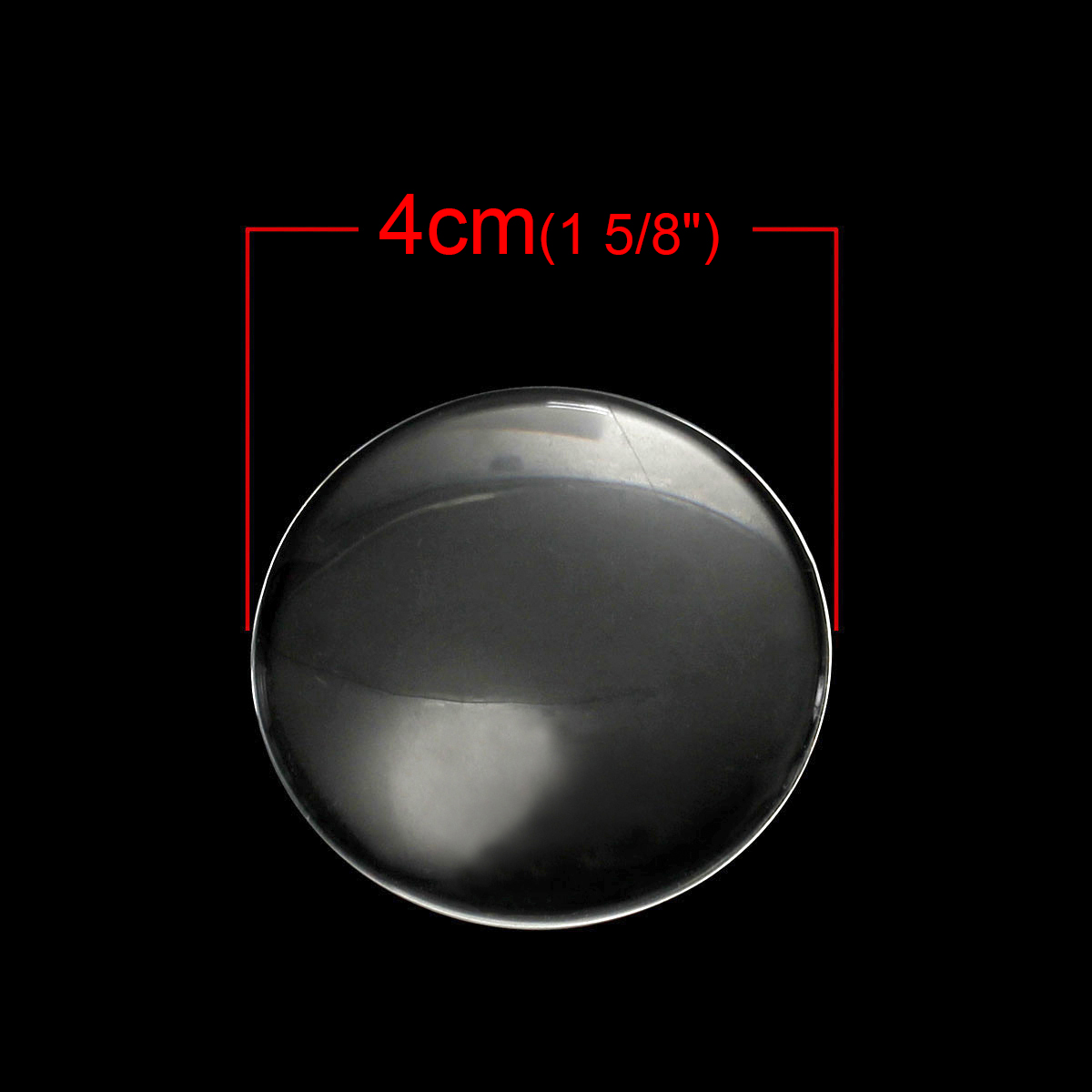 Bild von Transparent Glas Cabochons Glaskuppel Rund Klar 4cm D., 10 Stücke