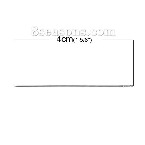 Picture of 0.5mm Iron Based Alloy Sewing Needles Silver Tone 4cm(1 5/8")long, 2 Packets(Approx 30 PCs/Packet)