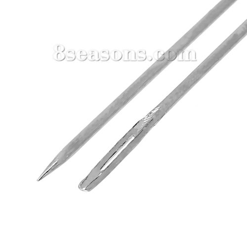 Picture of 0.5mm Iron Based Alloy Sewing Needles Silver Tone 4cm(1 5/8")long, 2 Packets(Approx 30 PCs/Packet)