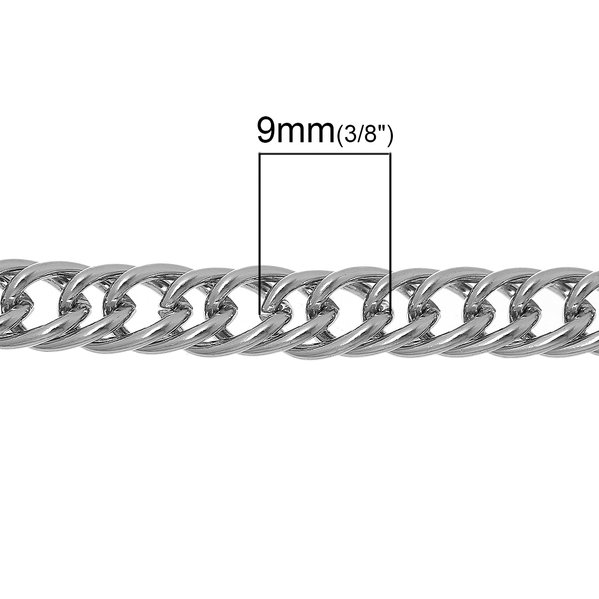 Picture of Iron Based Alloy Purse Chain Strap Handle Shoulder Crossbody Handbags Silver Tone 9mm x7mm( 3/8" x 2/8"), 1.2M(47 2/8")long, 1 Piece