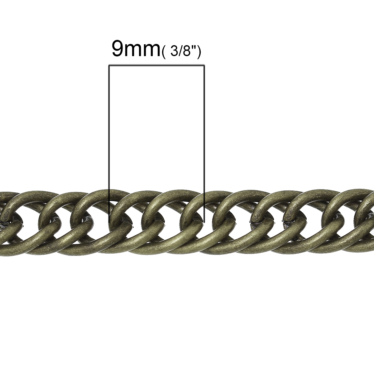 Picture of Iron Based Alloy Purse Chain Strap Handle Shoulder Crossbody Handbags Antique Bronze 9mm x7mm( 3/8" x 2/8"), 1.2M(47 2/8")long, 1 Piece