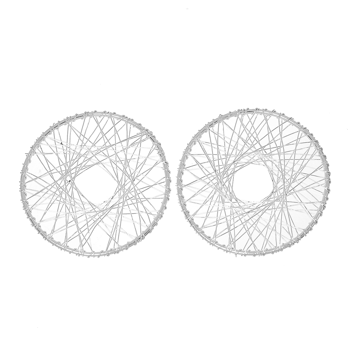 Picture of Brass Pendants Round Silver Plated Mesh 5.2cm(2") Dia, 20 PCs