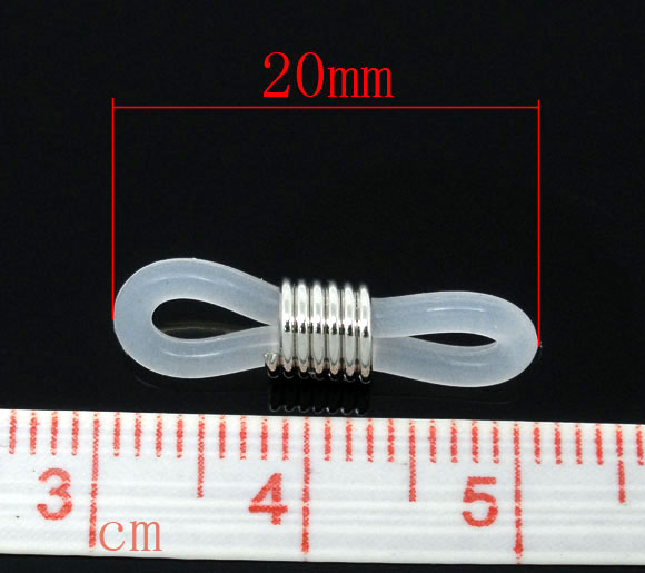 Bild von Ösen Gummischlaufe f Brillenband Brillenkette 20x6mm.Verkauft eine Packung mit 40