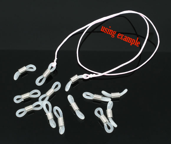 Bild von Ösen Gummischlaufe f Brillenband Brillenkette 20x6mm.Verkauft eine Packung mit 40