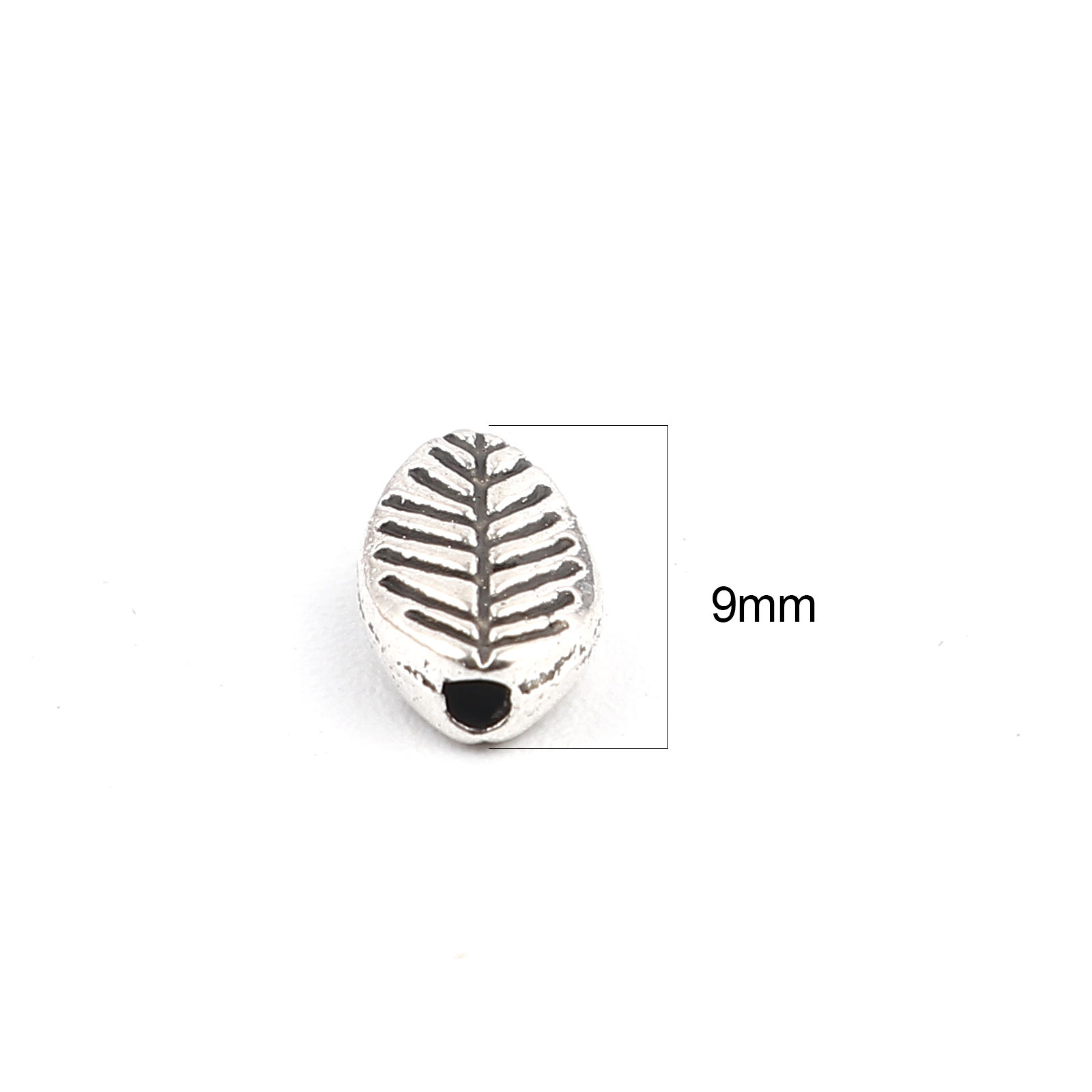Picture of Zinc Based Alloy Spacer Beads Leaf Antique Silver Color About 9mm x 6mm, Hole: Approx 1.6mm, 200 PCs