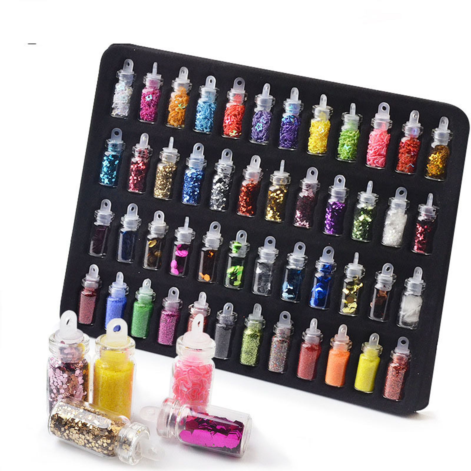 Imagen de Cloruro Polivinílico Artesanía de Resina Relleno Material Al Azar Lentejuelas 19cm x 14.7cm, 1 Juego ( 48 Unidades/Juego)