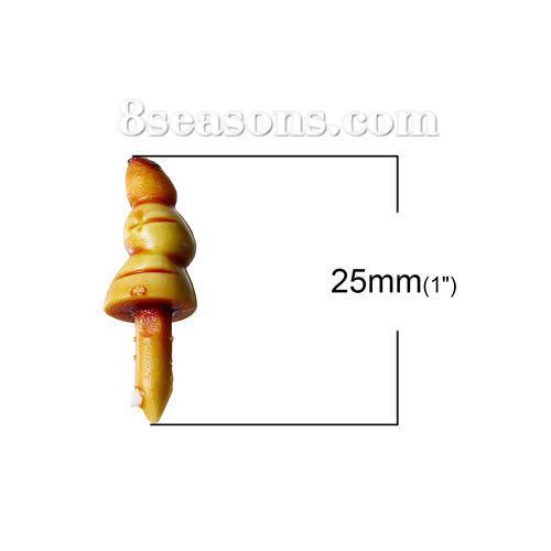 Picture of Plastic Toy Doll Making Craft Nose Christmas Santa Claus Brown 25mm(1") x 8mm( 3/8"), 50 PCs