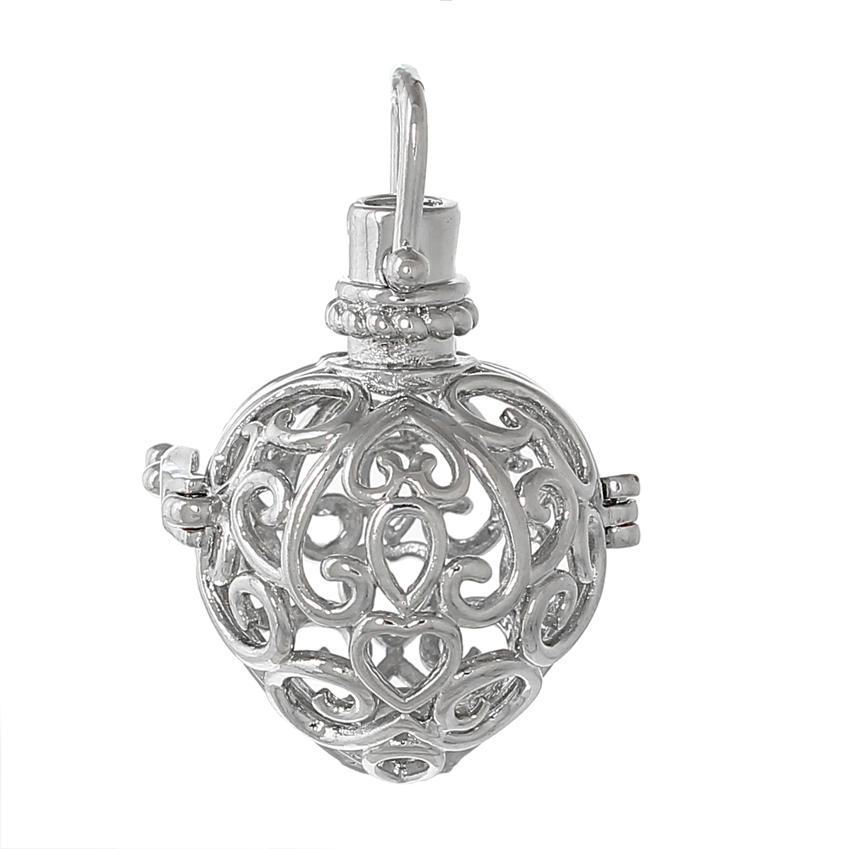 Picture of Copper Mexican Angel Caller Bola Harmony Ball Wish Box Pendants Round Wing Craved Hollow Can Open  