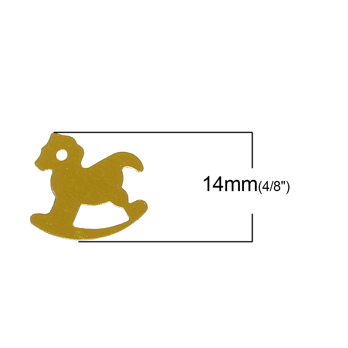 Picture of PVC Sequins Paillettes Rocking Horse At Random Mixed 14mm( 4/8") x 14mm( 4/8"), 50 Grams (Approx 1429 PCs/Packet)