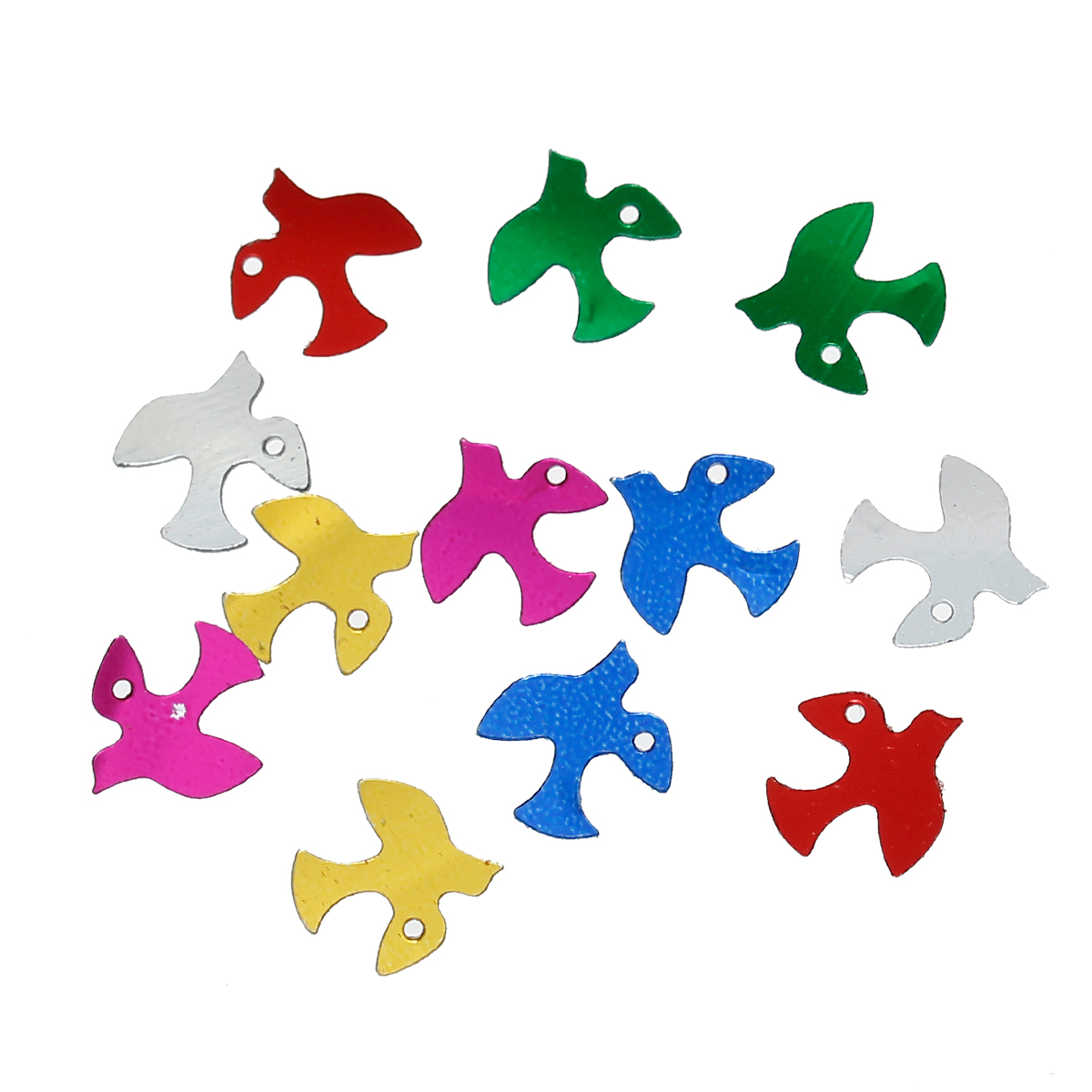 Picture of PVC Sequins Paillettes Bird At Random Mixed 10mm( 3/8") x 9mm( 3/8") , 50 Grams (Approx 5000 PCs/Packet)