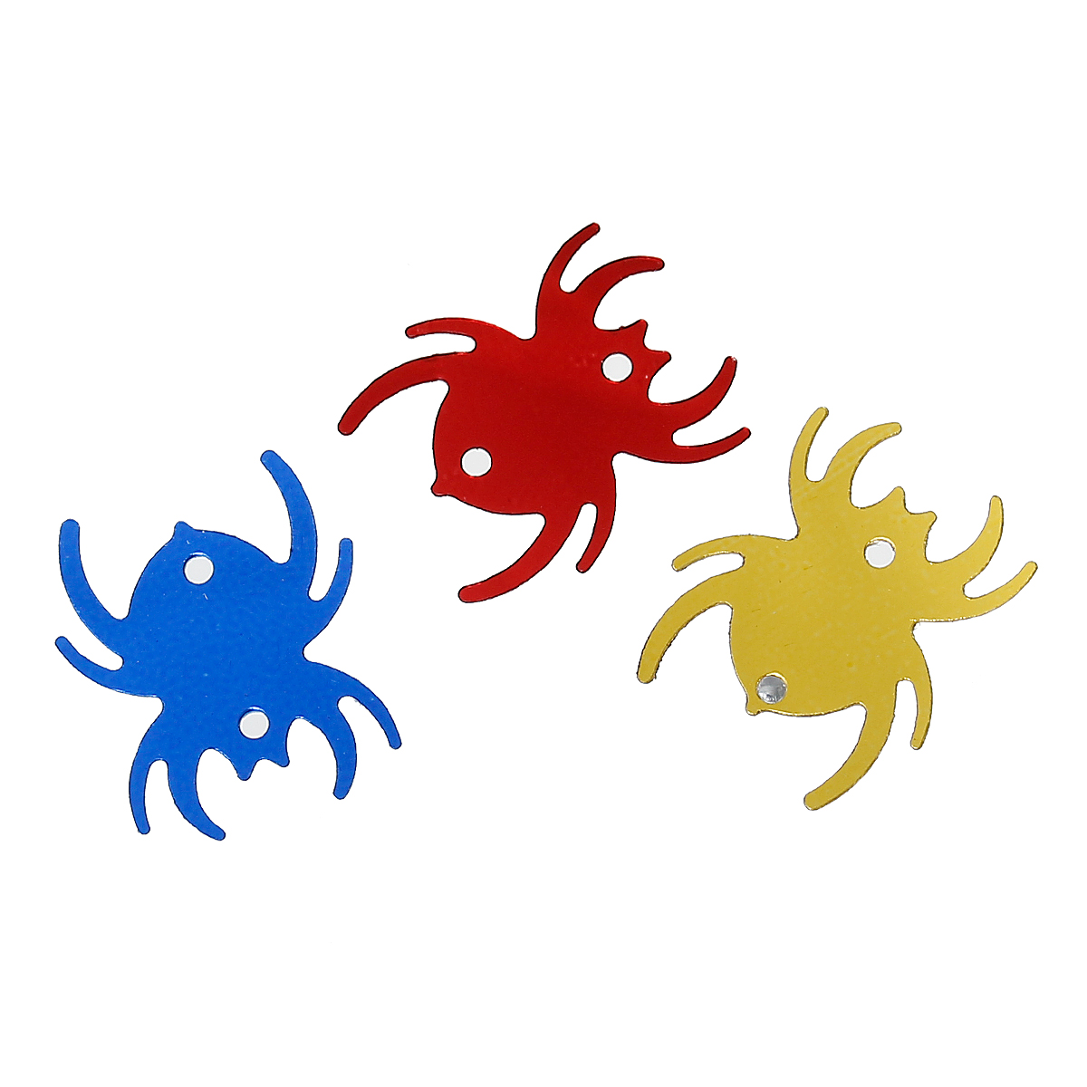 Picture of PVC Sequins Paillettes Halloween Spider At Random Mixed 15mm( 5/8") x 13mm( 4/8") , 50 Grams (Approx 1429 PCs/Packet)
