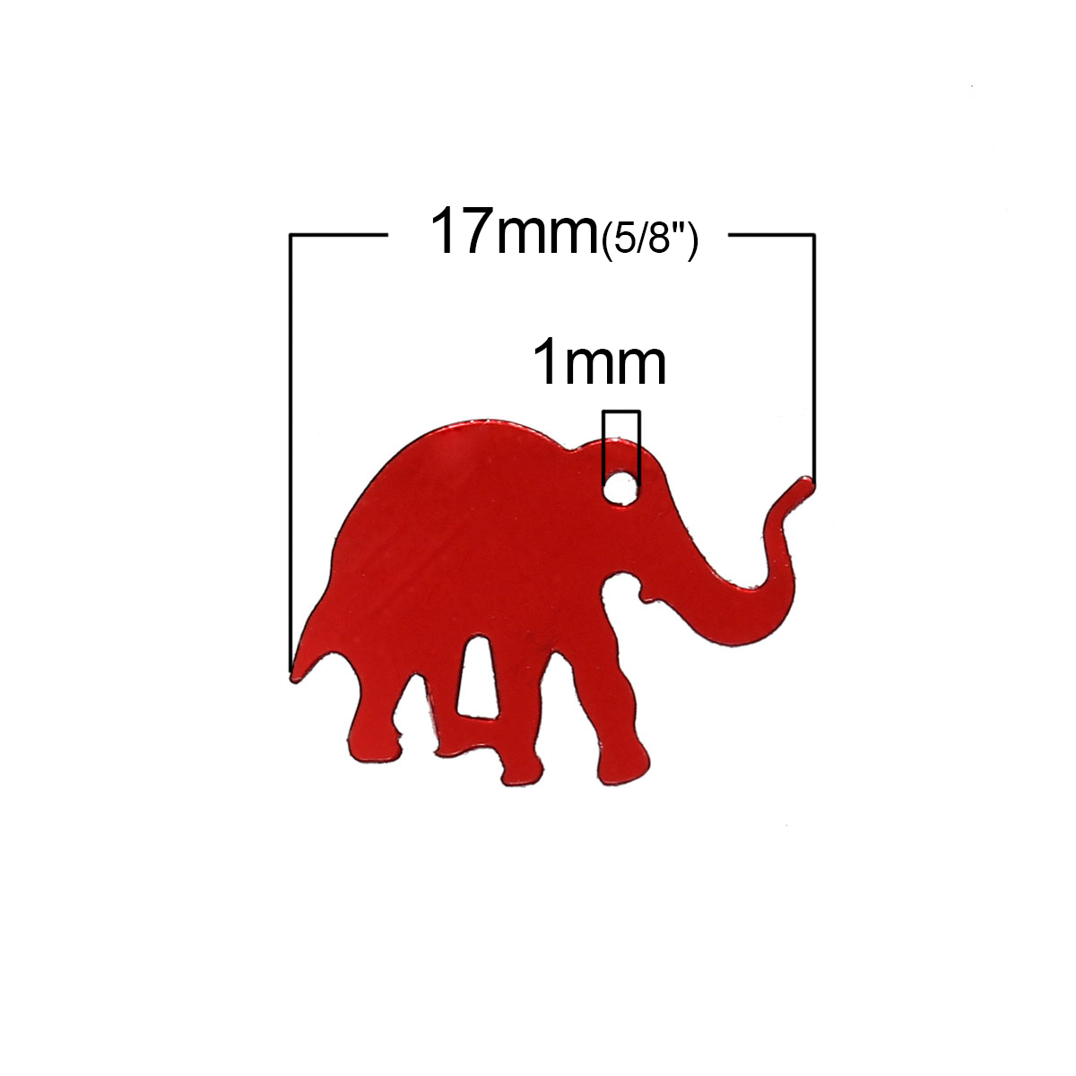 Picture of PVC Sequins Paillettes Elephant At Random Mixed 17mm( 5/8") x 12mm( 4/8") , 50 Grams (Approx 1250 PCs/Packet)