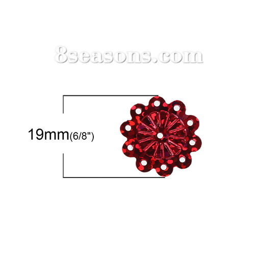 Picture of PVC Sequins Paillettes Christmas Plum Blossom At Random Mixed 19mm( 6/8") x 18mm( 6/8") , 100 Grams (Approx 1250 PCs/Packet)