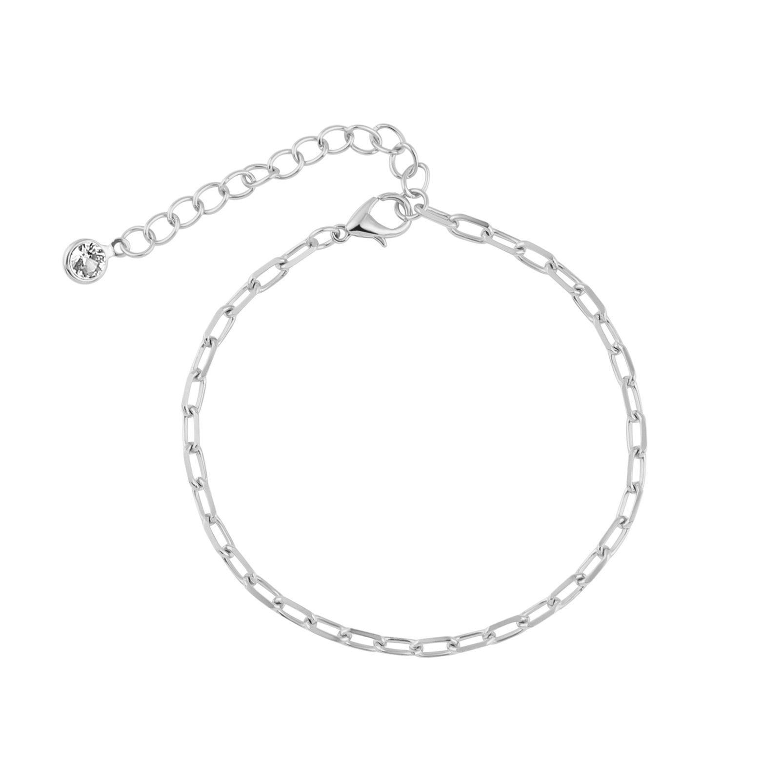 Bild von Kupfer & Kubisch Zirkonia Armband Platin plattiert Büroklammer Klar Zirkonia 19.8cm lange, 1 Strang