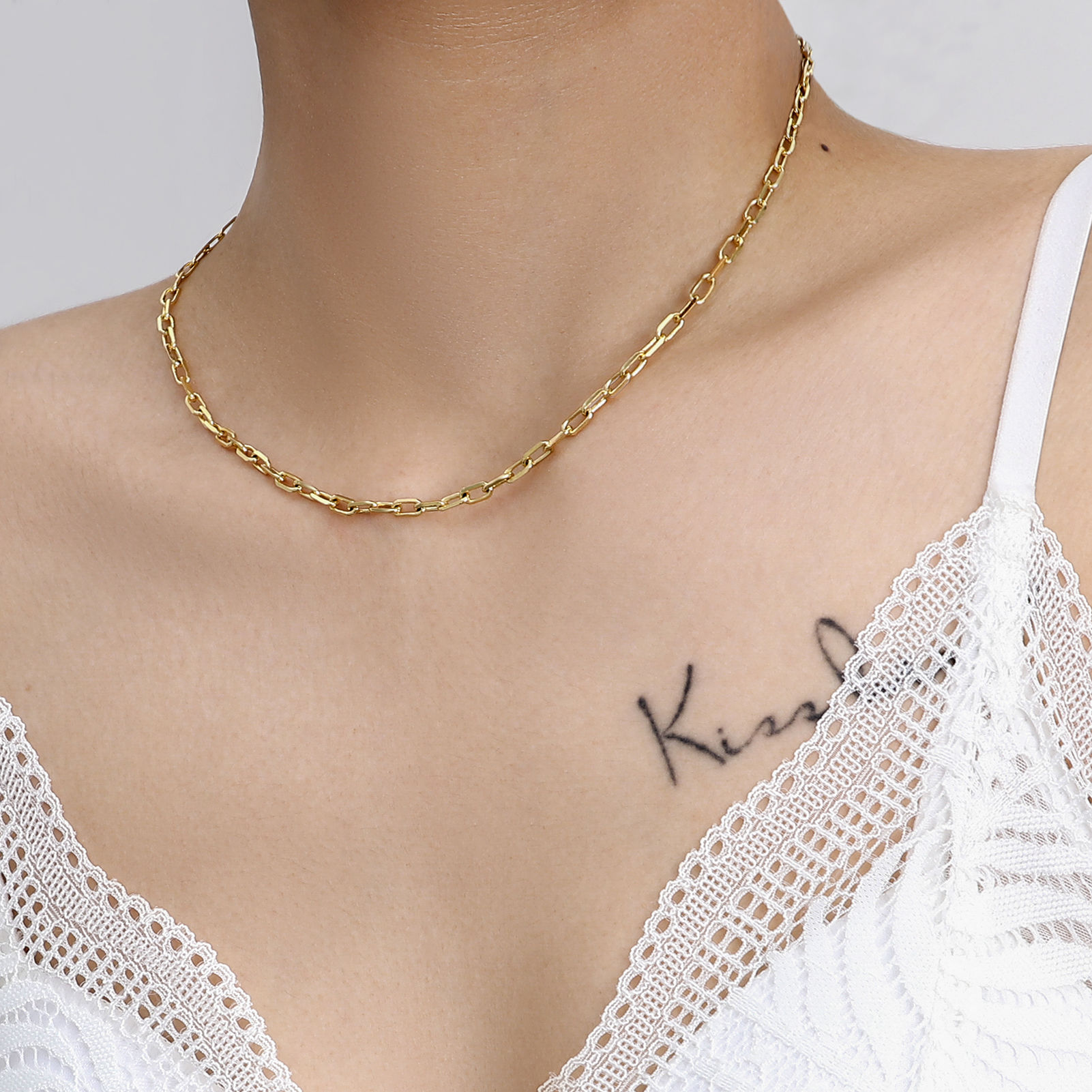 Bild von Kupfer & Kubisch Zirkonia Armband Platin plattiert Büroklammer Klar Zirkonia 19.8cm lange, 1 Strang