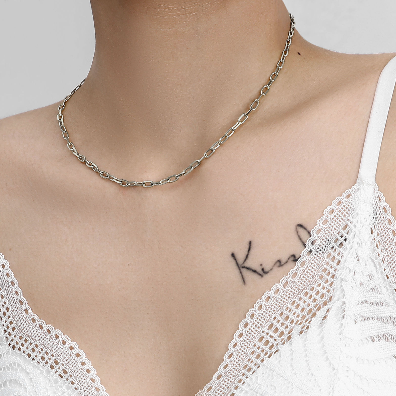 Bild von Kupfer & Kubisch Zirkonia Armband Platin plattiert Büroklammer Klar Zirkonia 19.8cm lange, 1 Strang