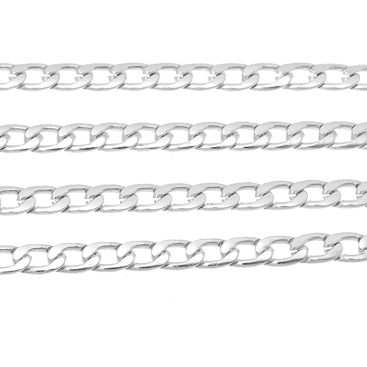 Изображение Алюминий Снаряженные Цепи арматуры Серебряный Тон 10x6мм, 2 М