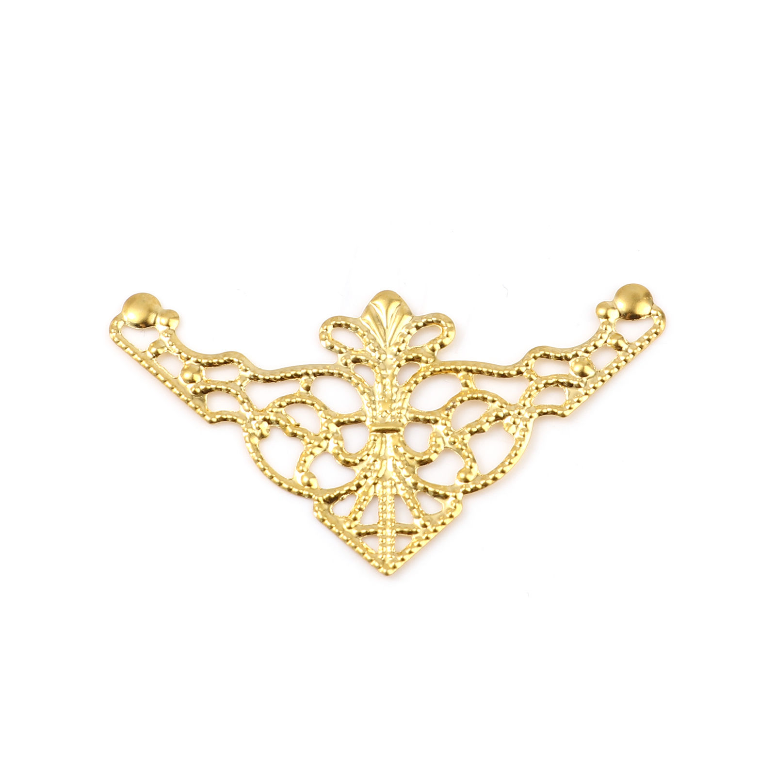 Picture of Iron Based Alloy Embellishments Triangle Gold Plated Filigree Filigree Stamping 48mm x 26mm, 50 PCs