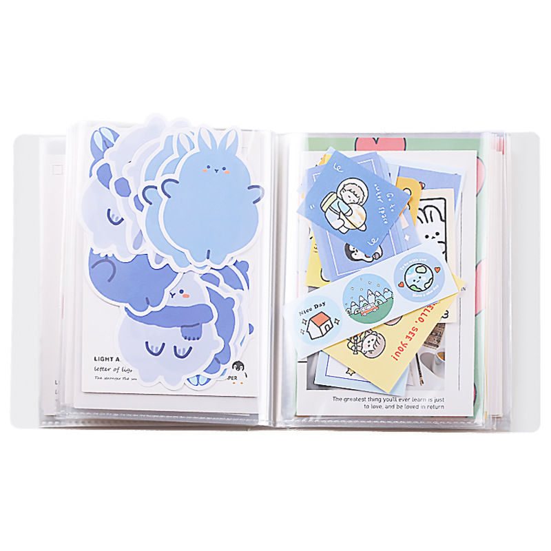 Imagen de Translucent - A6 40 Pages Large-Capacity Pocket Storage Photo Album For Sticker Card Bill Invoice Collection 12.8x16.2cm, 1 Copy