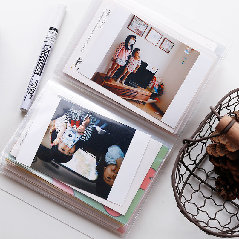 Imagen de Translucent - A6 40 Pages Large-Capacity Pocket Storage Photo Album For Sticker Card Bill Invoice Collection 12.8x16.2cm, 1 Copy