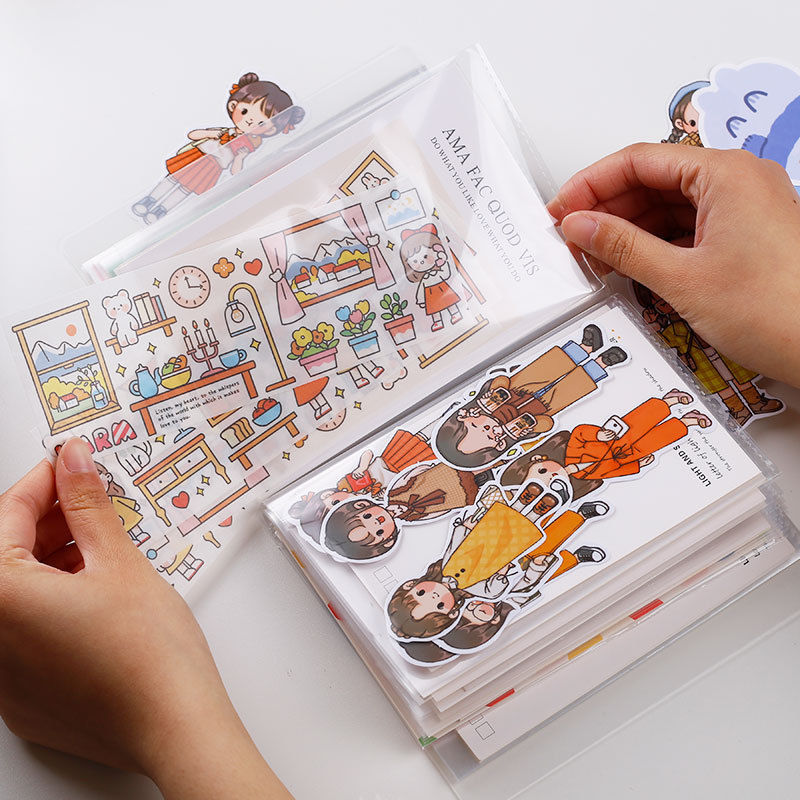 Imagen de Translucent - A6 40 Pages Large-Capacity Pocket Storage Photo Album For Sticker Card Bill Invoice Collection 12.8x16.2cm, 1 Copy