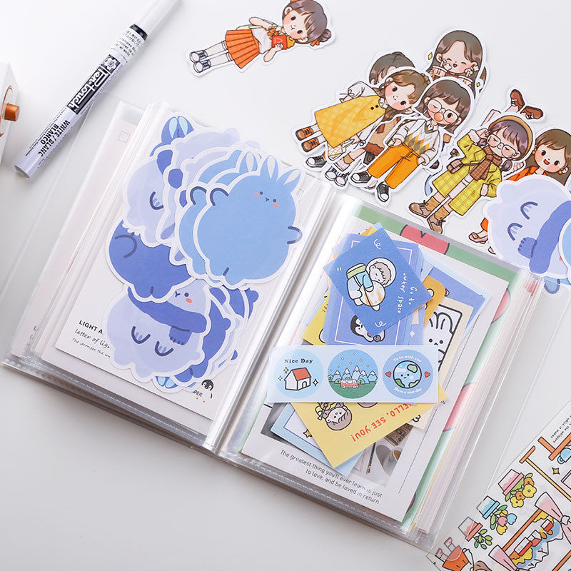 Imagen de Translucent - A6 40 Pages Large-Capacity Pocket Storage Photo Album For Sticker Card Bill Invoice Collection 12.8x16.2cm, 1 Copy