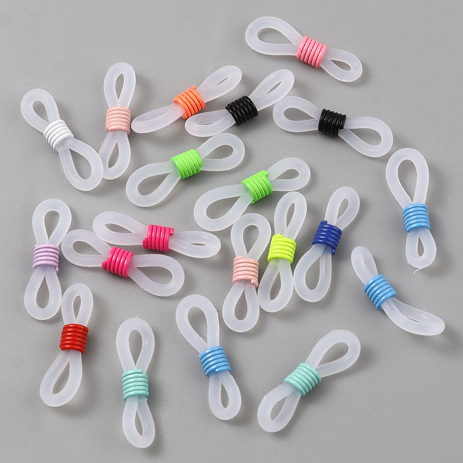 Picture of Silicone Mask Chain Glasses Chain Connectors At Random Color Mixed Infinity Symbol 21mm x 6mm, 50 PCs