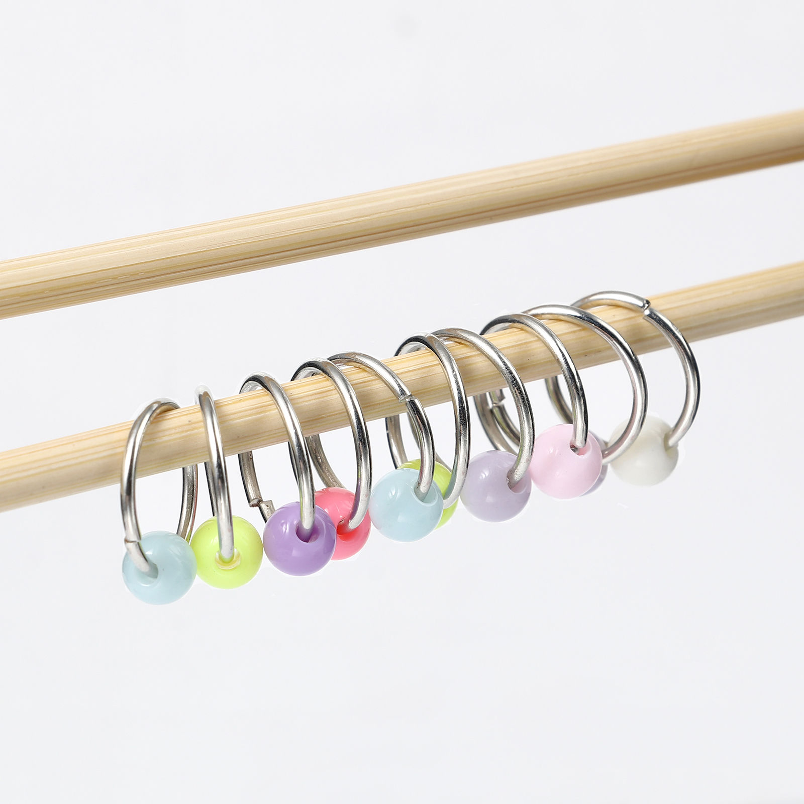 Picture of (doreenbox)Zinc Based Alloy Knitting Stitch Markers Circle Ring At Random Mixed 16mm x 14mm, 1 Set ( 10 PCs/Set)
