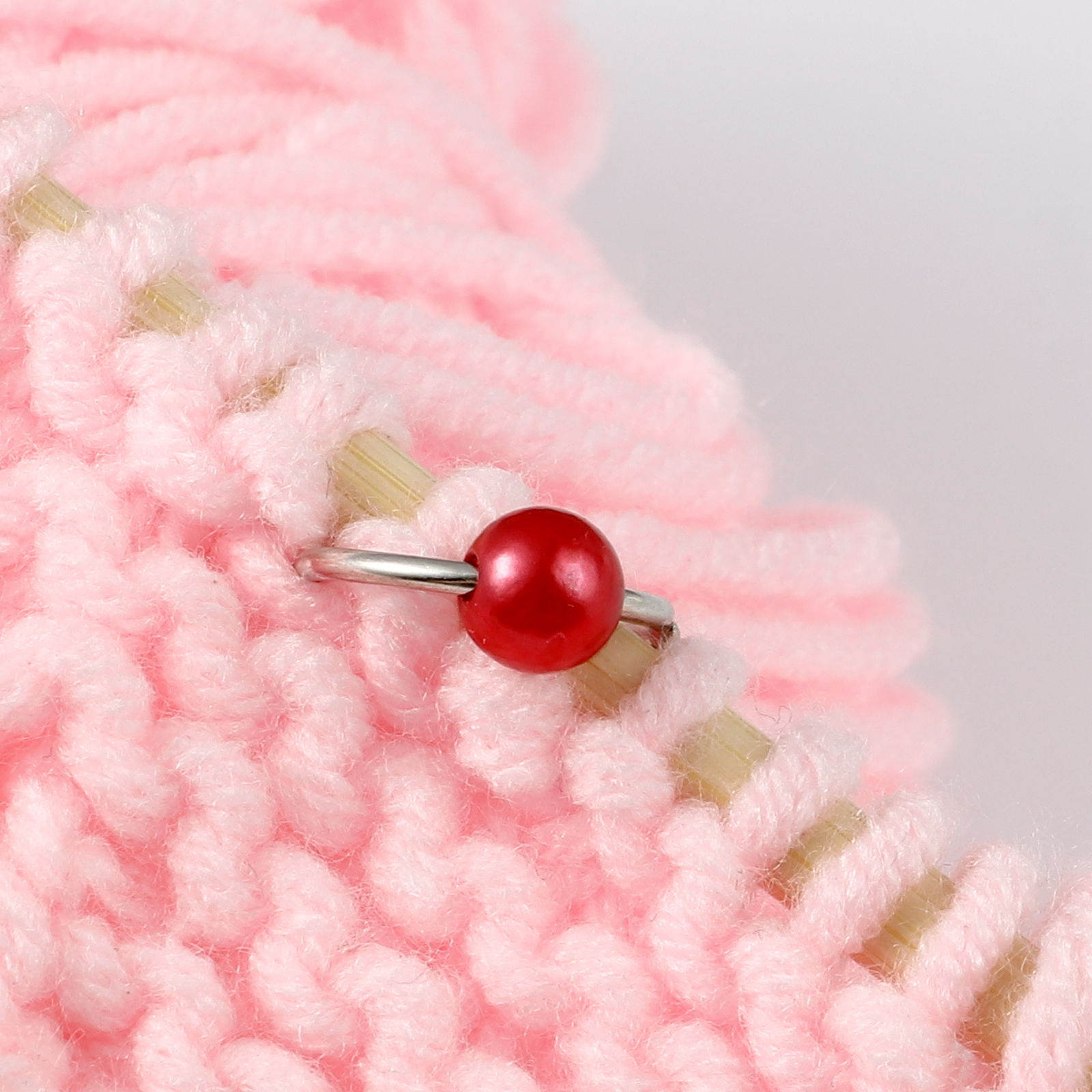 Picture of (doreenbox)Zinc Based Alloy Knitting Stitch Markers Circle Ring At Random Mixed Pearlized 16mm x 14mm, 1 Set ( 10 PCs/Set)