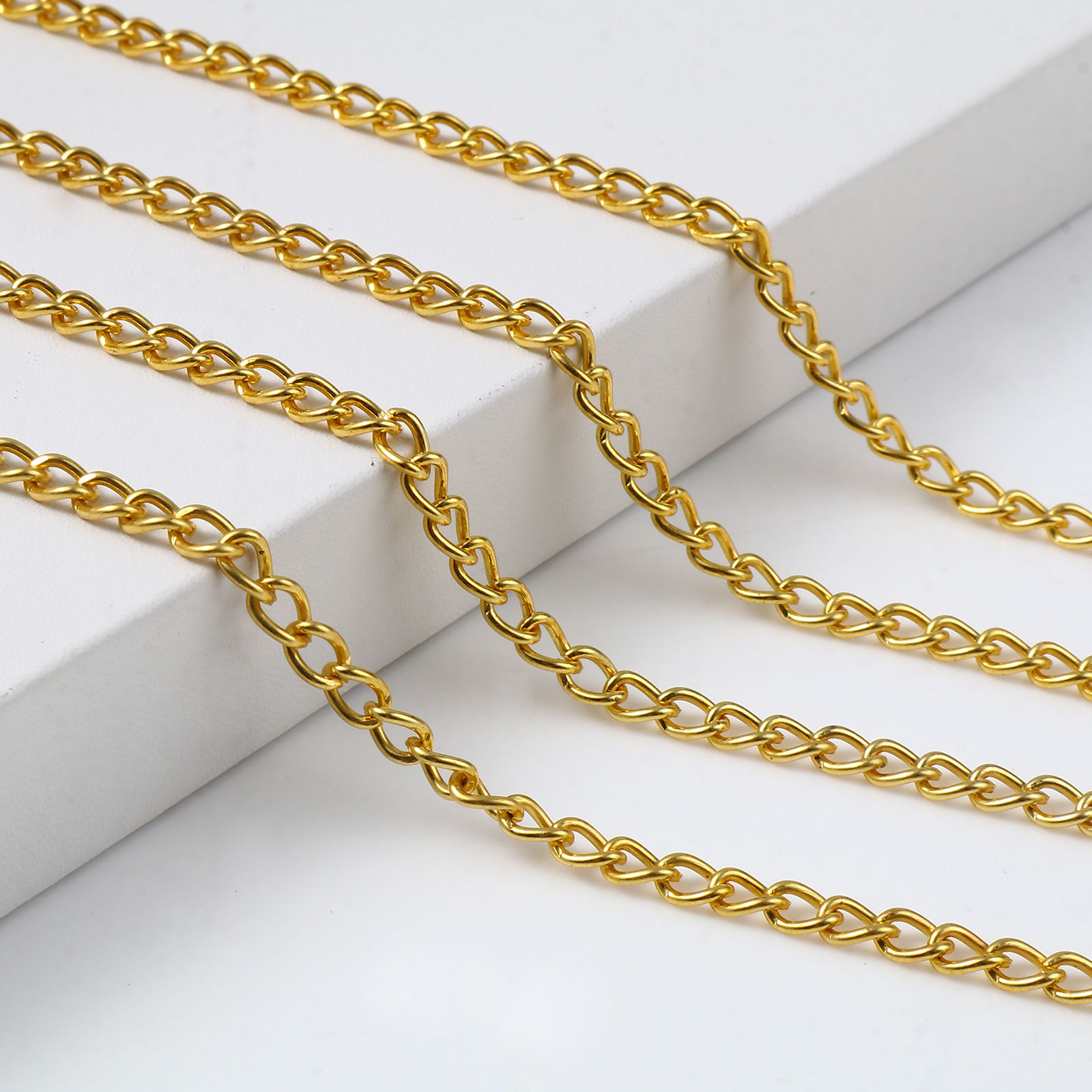 Bild von Messing + Legierung Panzerkette Kette Vergoldet 5x3mm, 10 Meter