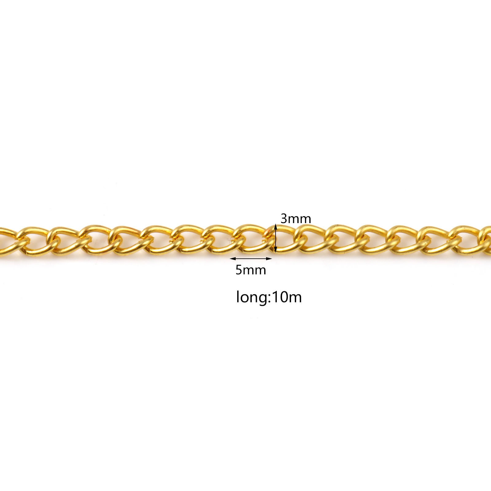 Bild von Messing + Legierung Panzerkette Kette Vergoldet 5x3mm, 10 Meter