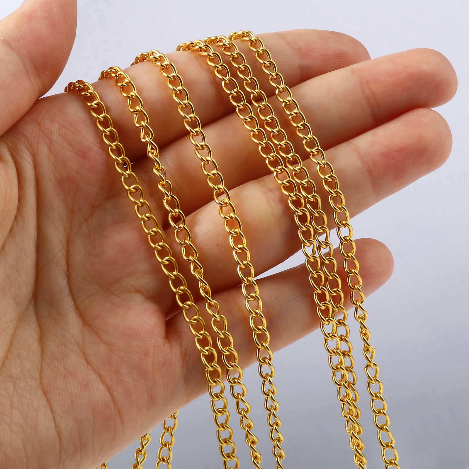 Bild von Messing + Legierung Panzerkette Kette Vergoldet 5x3mm, 10 Meter