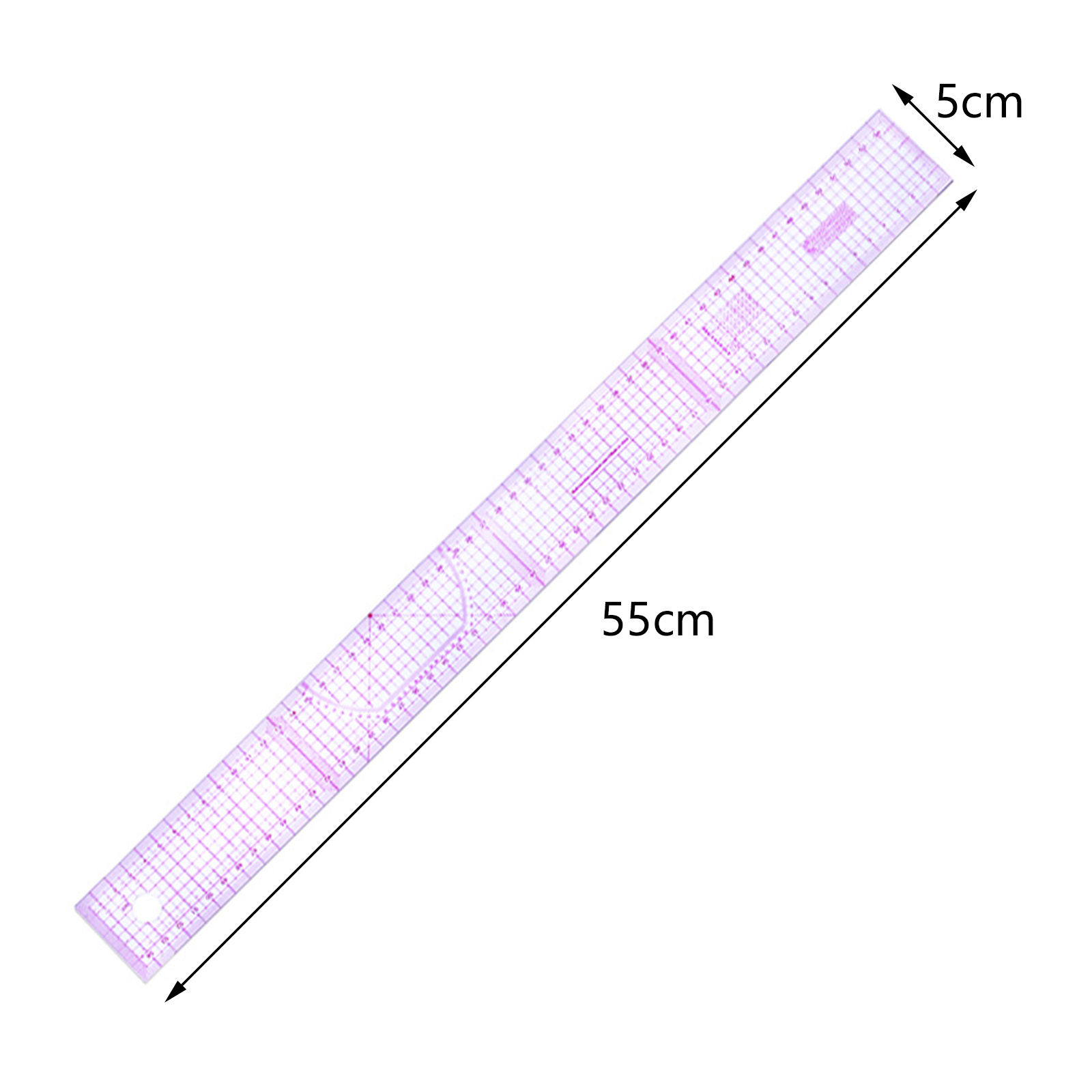 Picture of Plastic Measure Tools Ruler Purple 55cm x 5cm, 1 Piece