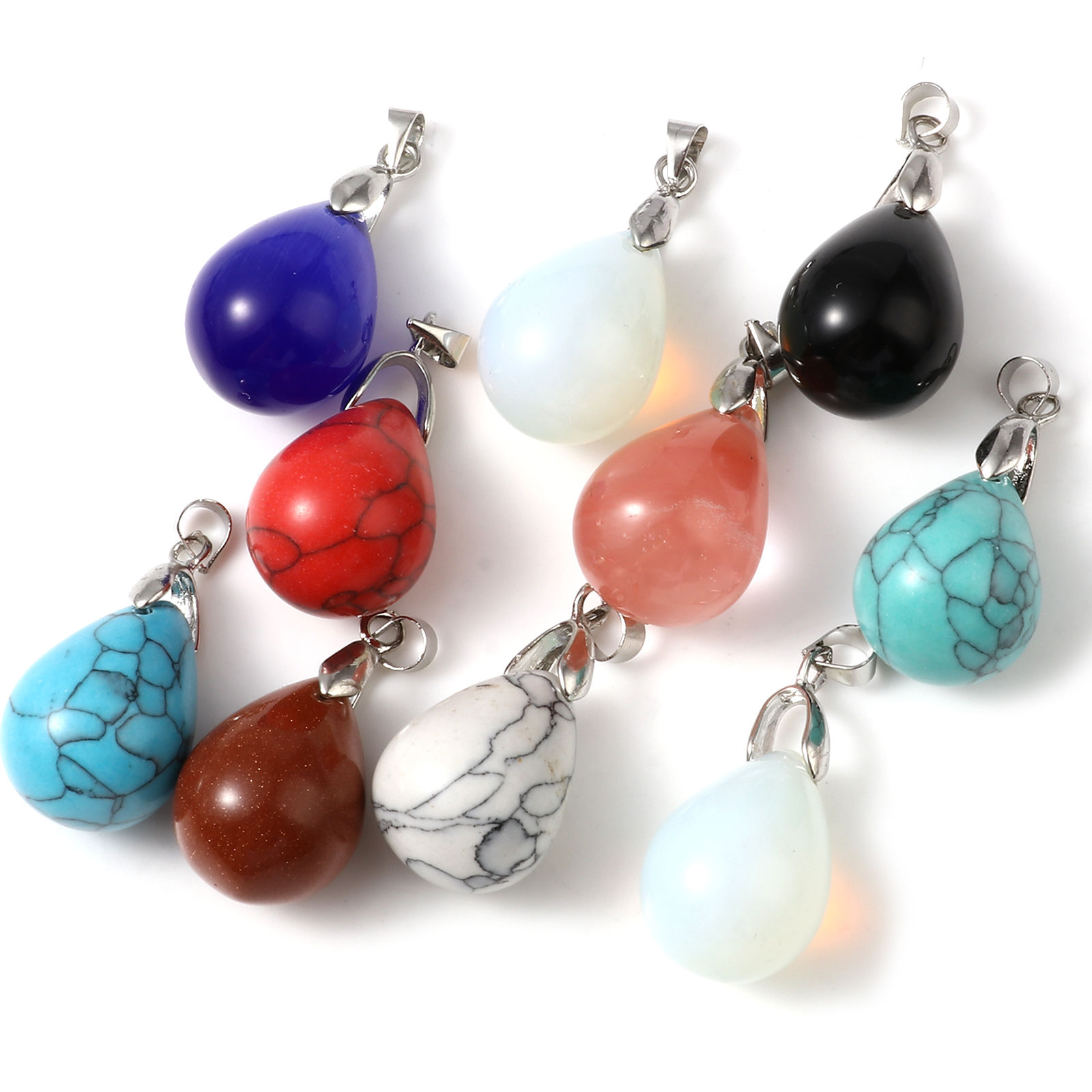 Immagine di Lega di Zinco Ciondoli Goccia Tono Argento A Random 3.3cm x 1.5cm , 2 Pz