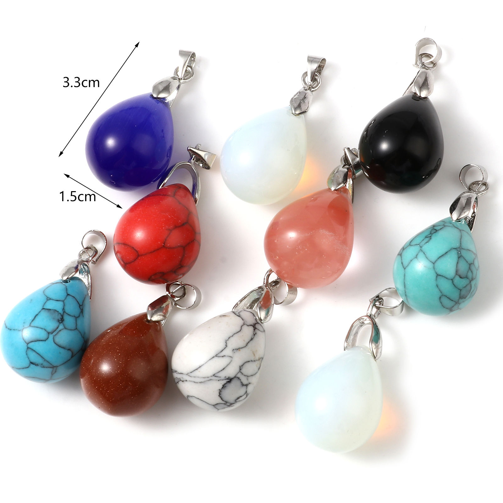 Immagine di Lega di Zinco Ciondoli Goccia Tono Argento A Random 3.3cm x 1.5cm , 2 Pz