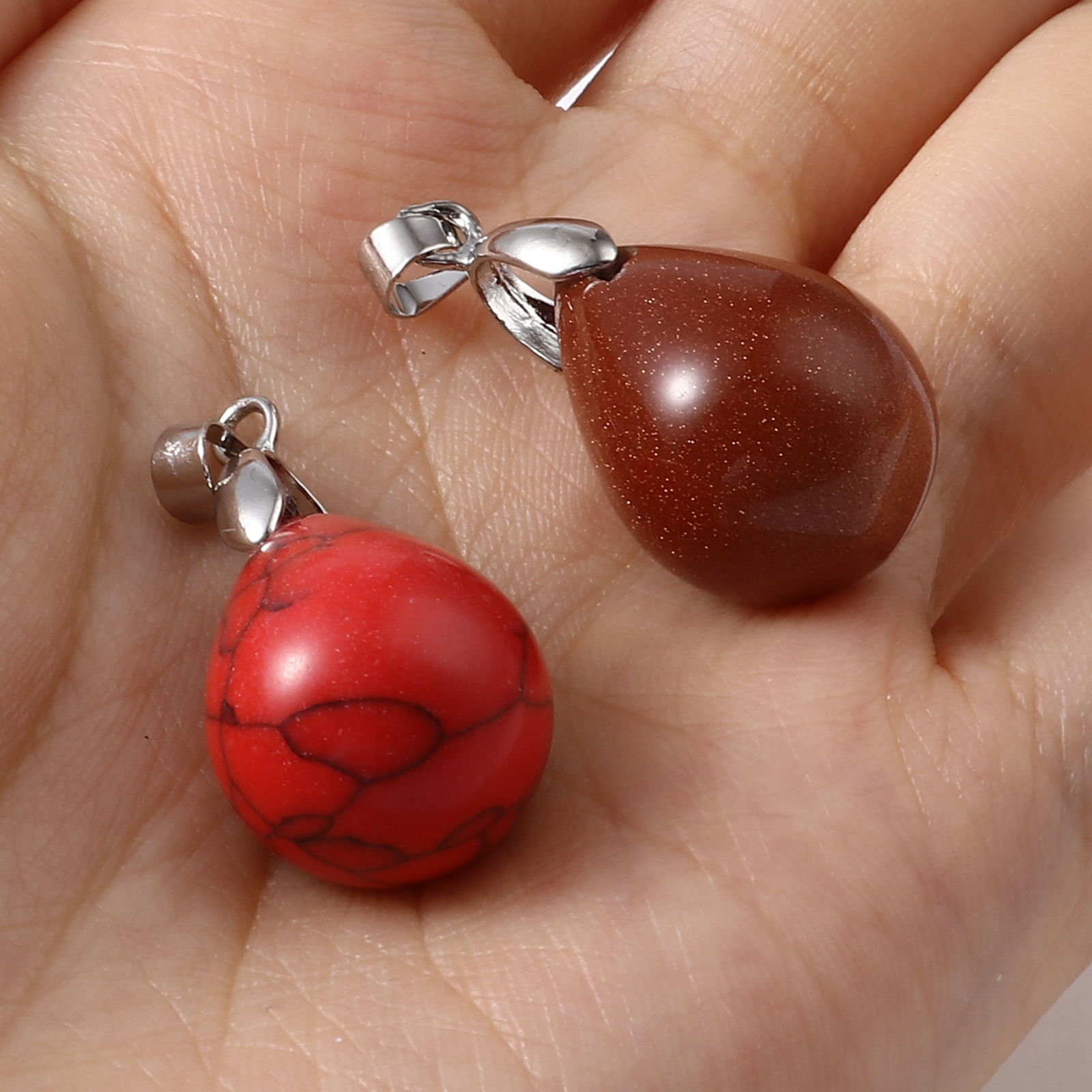 Immagine di Lega di Zinco Ciondoli Goccia Tono Argento A Random 3.3cm x 1.5cm , 2 Pz