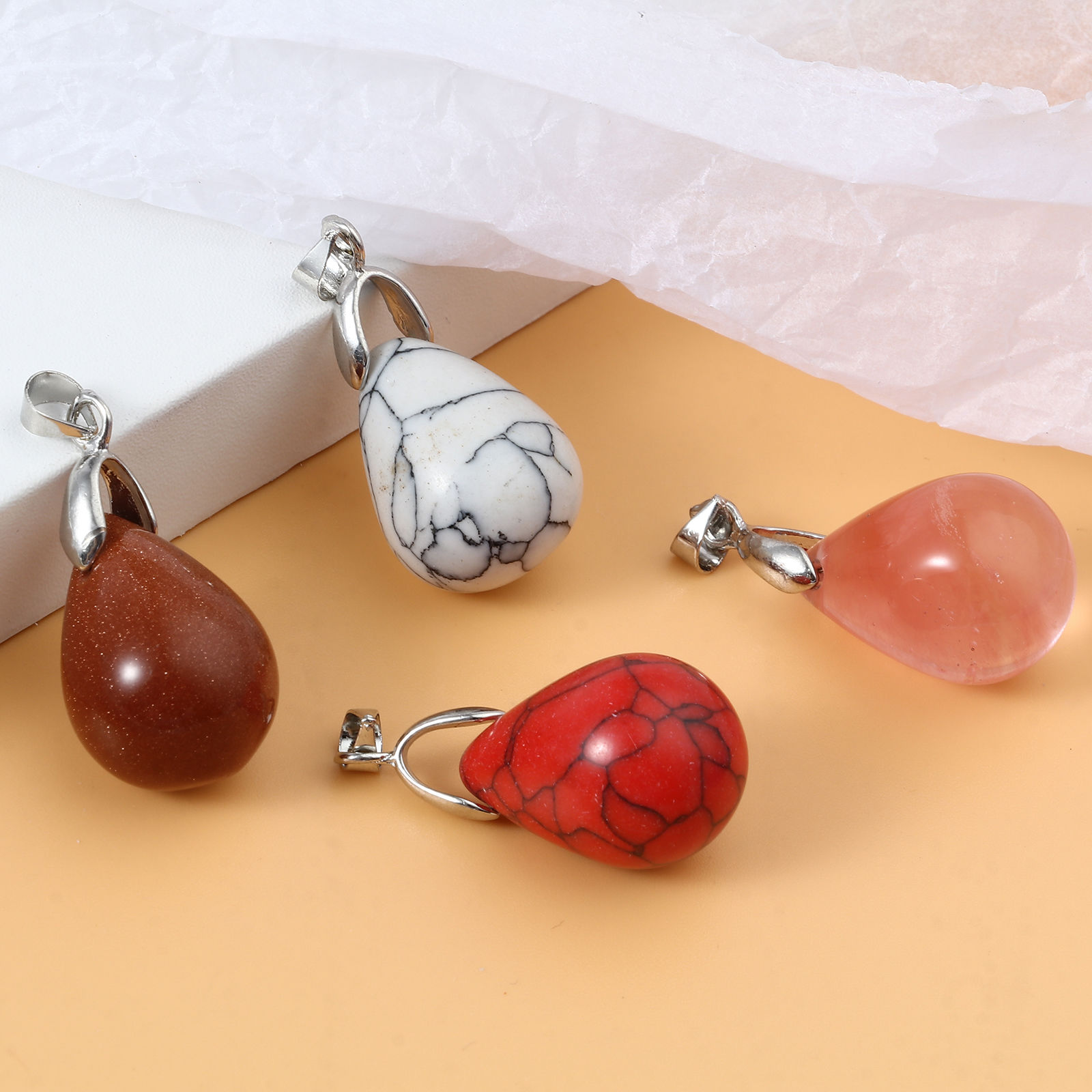 Immagine di Lega di Zinco Ciondoli Goccia Tono Argento A Random 3.3cm x 1.5cm , 2 Pz