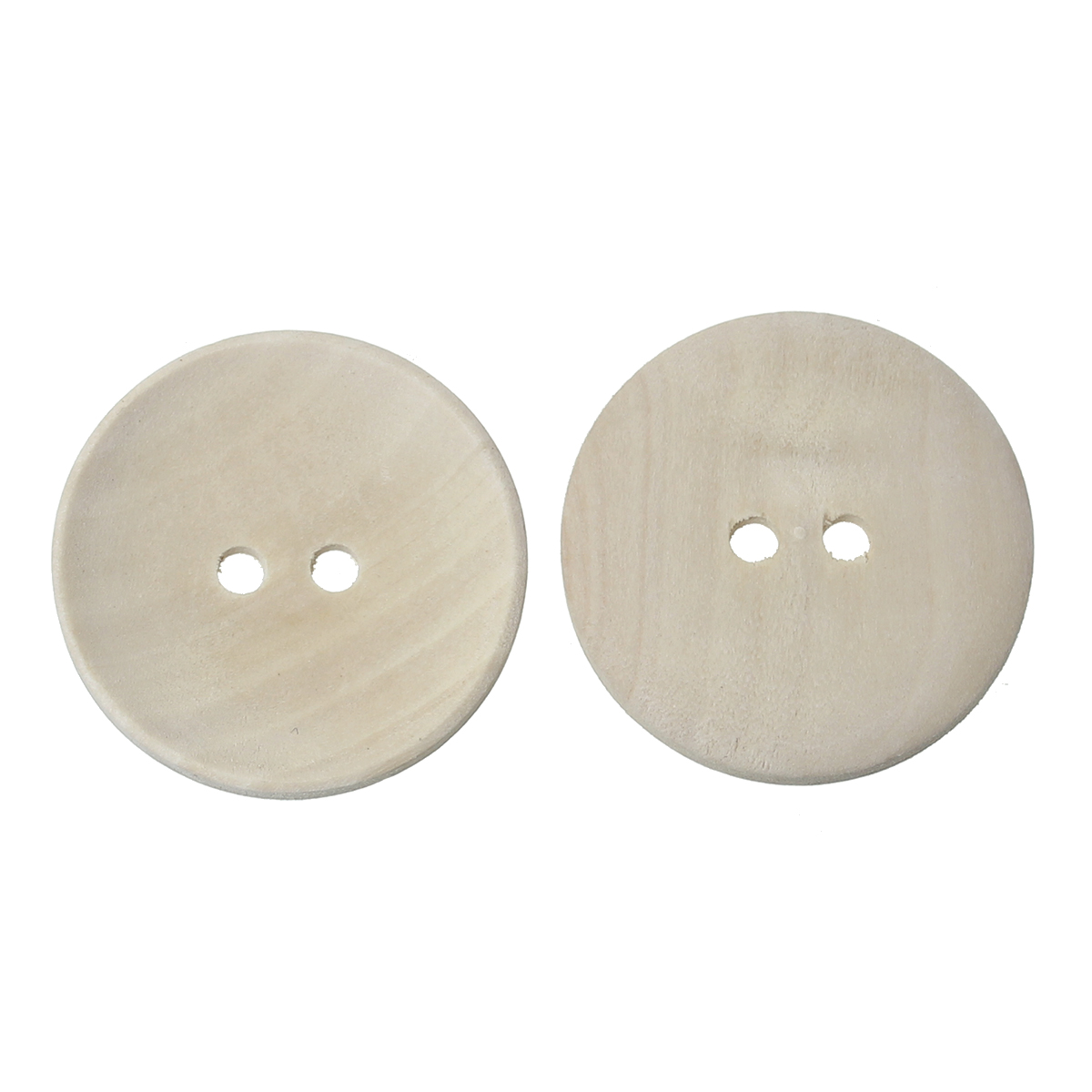 Picture of Natural Wood Sewing Buttons Scrapbooking Round 2 Holes 30mm(1 1/8") Dia, 50 PCs
