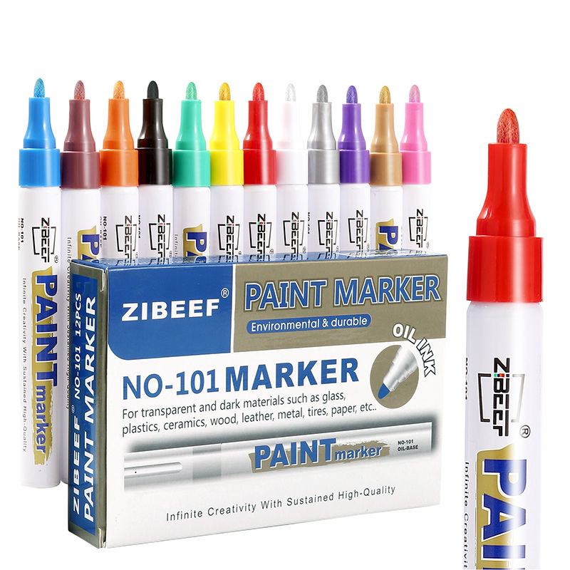 Bild von ABS Plastik Markierstift Mix Farben 14.5cm, (12 Stück/Box)