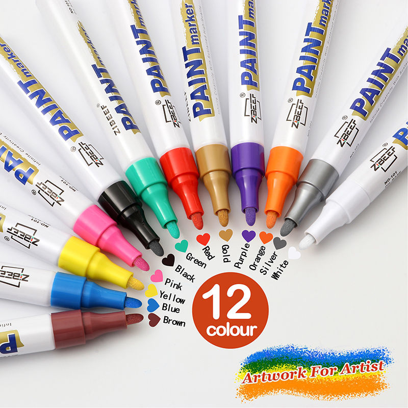 Bild von ABS Plastik Markierstift Mix Farben 14.5cm, (12 Stück/Box)