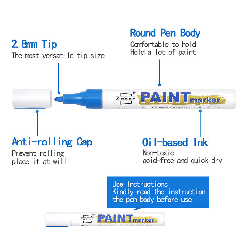 Bild von ABS Plastik Markierstift Mix Farben 14.5cm, (12 Stück/Box)