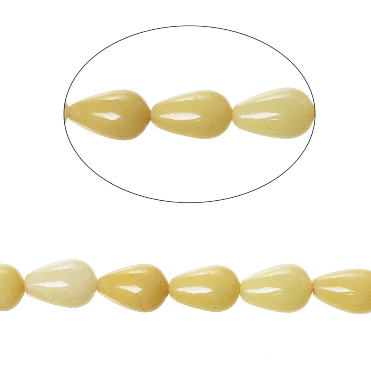 Imagen de Ágata Cuentas Flojas Gota Amarillo 13mm x9mm - 12mm x8mm, Agujero: acerca de 1mm, 39.3cm 32 unidades por 1 Sarta