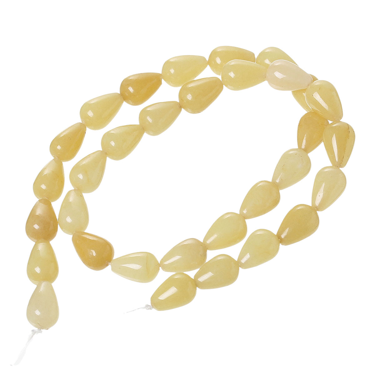 Imagen de Ágata Cuentas Flojas Gota Amarillo 13mm x9mm - 12mm x8mm, Agujero: acerca de 1mm, 39.3cm 32 unidades por 1 Sarta