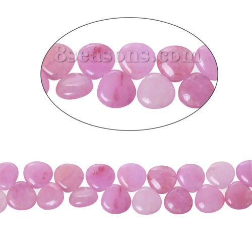 Imagen de Ágata Cuentas Flojas Gota Rosado 13mm x 13mm, Agujero: acerca de 1.2mm, 35cm 49 unidades por 1 Sarta