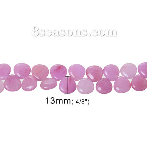 Imagen de Ágata Cuentas Flojas Gota Rosado 13mm x 13mm, Agujero: acerca de 1.2mm, 35cm 49 unidades por 1 Sarta