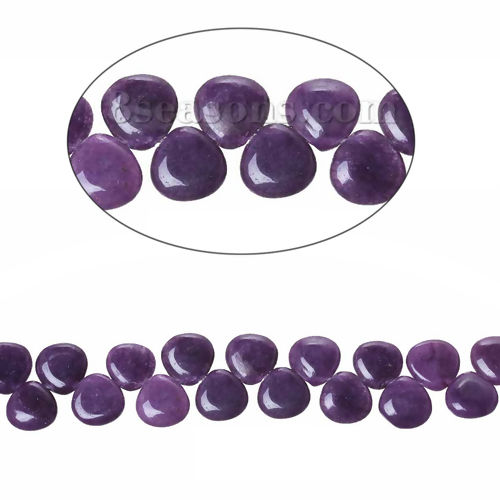 Imagen de Ágata Cuentas Flojas Gota Morado 13mm x 13mm, Agujero: acerca de 1.2mm, 36.9cm 49 unidades por 1 Sarta