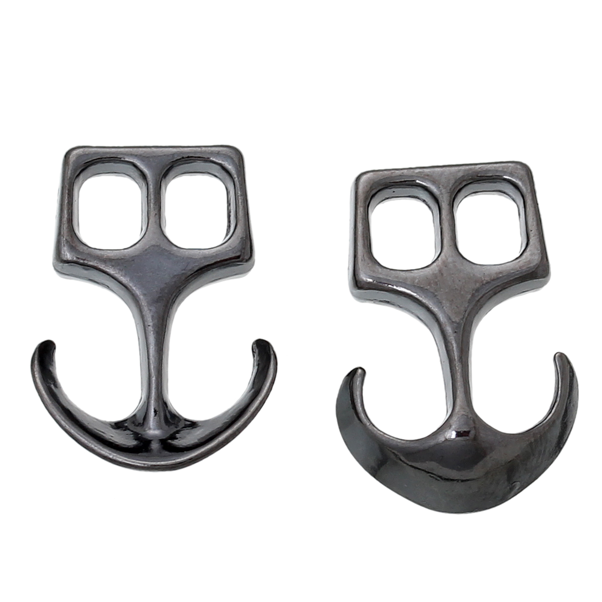 Imagen de Cierres de Gancho Aleación del Metal Del Zinc de Ancla , Bonce Pipe y (ajusta a cuerda de 4.7mm x3.5mm ) 20mm x 14mm, 50 Unidades