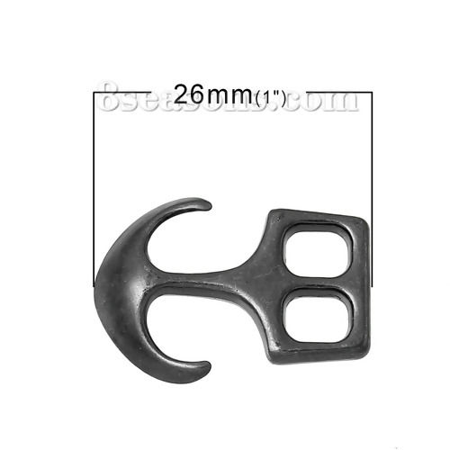 Imagen de Cierres de Gancho Aleación del Metal Del Zinc de Ancla , Bonce Pipe 26mm x 18mm, 30 Unidades