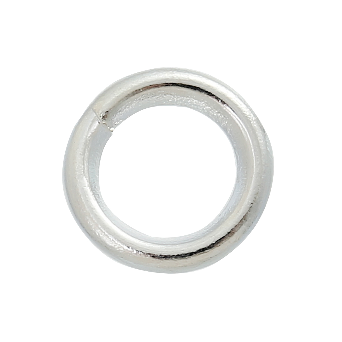 Picture of 1000 PCs 6mm Dia., 1mm(18 gauge) Iron Based Alloy Open Jump Rings Findings For Jewelry Making Silver Plated Round
