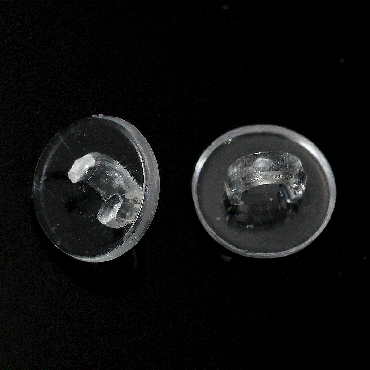 Picture of Plastic Sewing Shank Buttons Round Clear Transparent 10mm( 3/8") Dia, 200 PCs